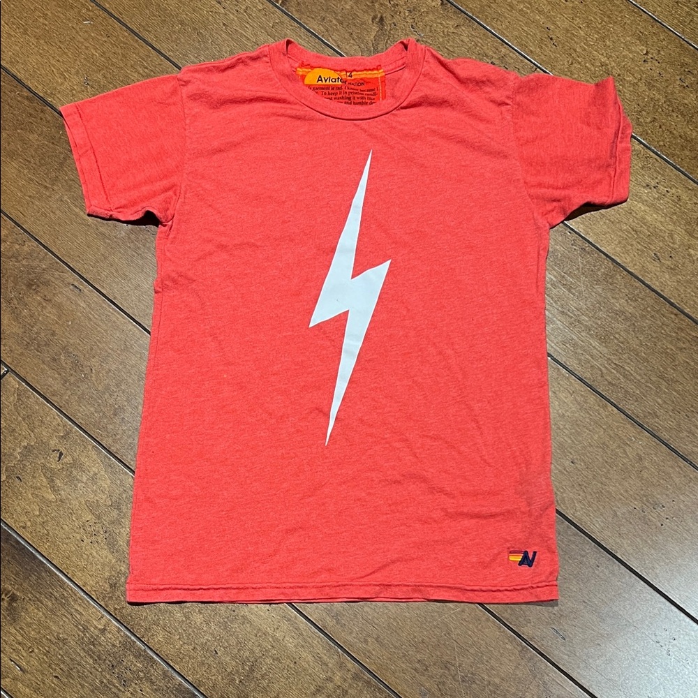 Aviator Nation Red Lightning Bolt Tee
